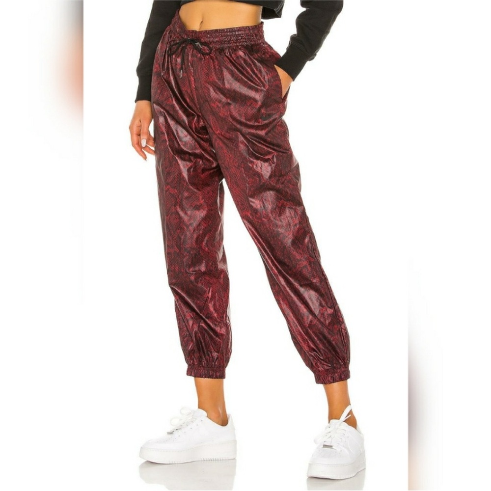 Nike snakeskin python loose burgundy black drawstring pants